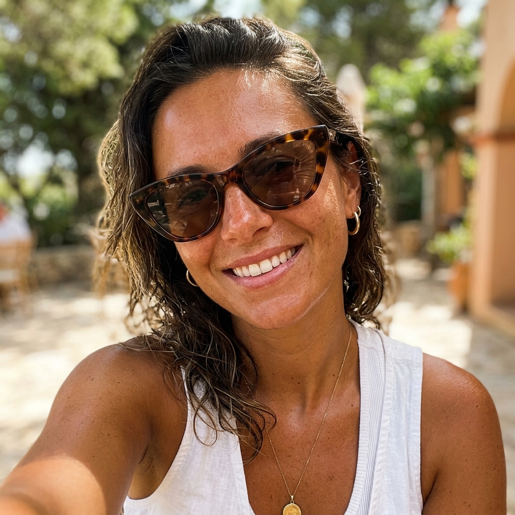 Close up of a glowing tan